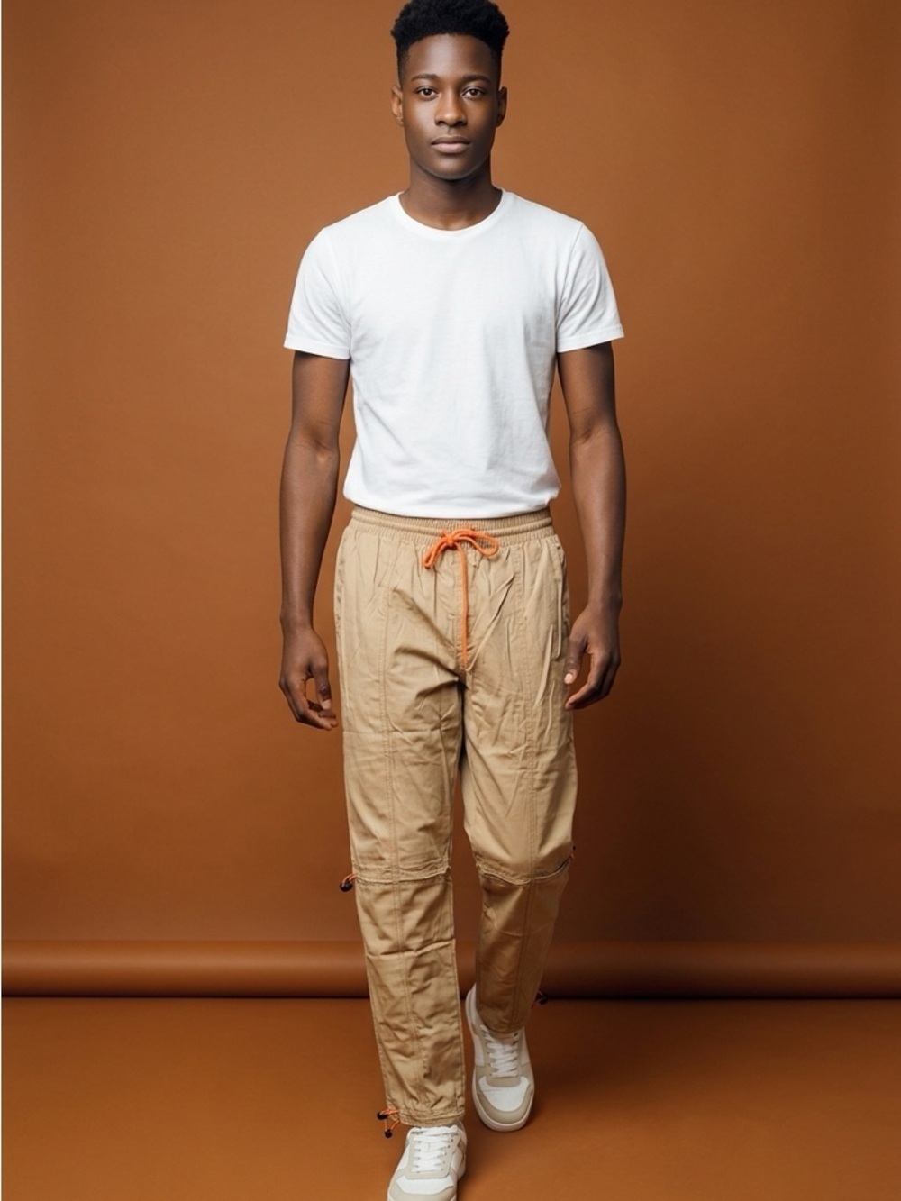 NWT EPTM USA Men’s Adjustable Elastic Cord Hyper Jogger Pants Tan - Size Small